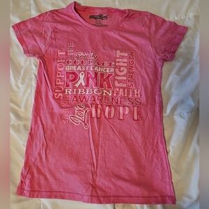 Shop4Ever Support Breast Cancer Awareness T-Shirt Pink